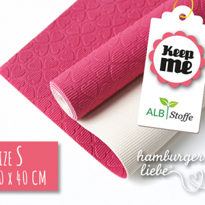 Keep me, S: 30x40 cm, pink/weiß